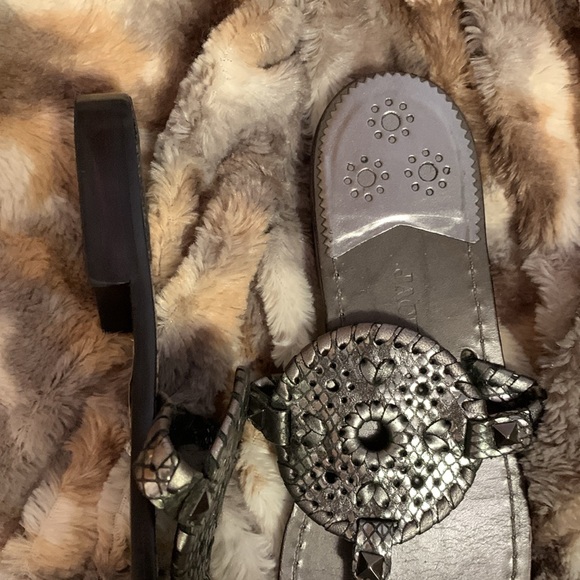 JACK ROGERS Leather Georgia Python Sandals — 7 - Picture 8 of 11